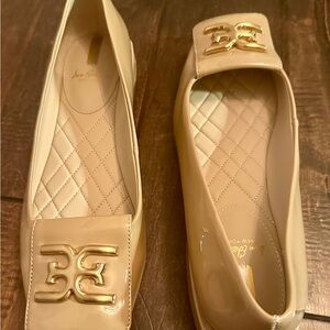 Sam Edelman Emina Cream Square Toe Flats with Gold Accent women’s 9 ( new)